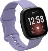 Strap-it Siliconen smartwatch bandje - geschikt voor Fitbit Sense / Sense 2 / Versa 3 / Versa 4 - lavendel - Maat: Maat L
