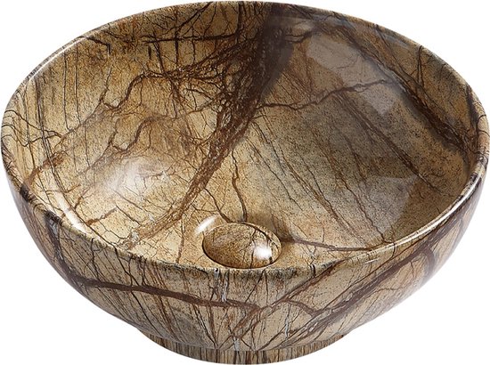 Bally Crocodile Opbouw Waskom 41x18cm Keramiek Wood
