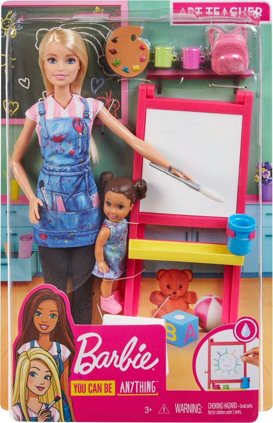 Barbie Careers Kunstlerares Speelset - Barbiepop met MiniBarbiepop en  Schildersezel | bol.com