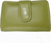 Juscha JU-80022505 Portemonnee Dames Mika Leer Met Verschillende Compartimenten, Kleur Groen