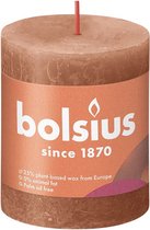 4 stuks Bolsius terracotta rustiek stompkaarsen 80/68 (35 uur) Eco Shine Rusty Pink