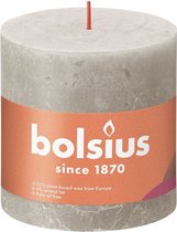 3 stuks Bolsius lichtgrijs rustiek stompkaars 100/100 (62 uur) Eco Shine Sandy Grey