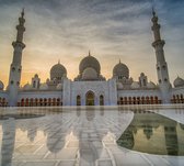 Marmer opgang naar de Grote Moskee in Abu Dhabi - Fotobehang (in banen) - 450 x 260 cm