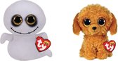 Ty - Knuffel - Beanie Boo's - Halloween Ghost & Golden Doodle Dog