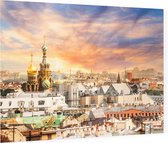 Luchtfoto van historisch centrum en skyline van Sint-Petersburg - Foto op Plexiglas - 90 x 60 cm