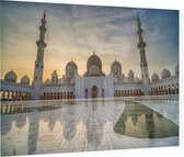 Marmer opgang naar de Grote Moskee in Abu Dhabi - Foto op Plexiglas - 90 x 60 cm