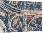 Luchtfoto van een snelwegkruising in Los Angeles - Foto op Canvas - 90 x 60 cm