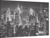 Zwart en wit luchtfoto van downtown New York City - Foto op Canvas - 45 x 30 cm