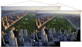 Central Park in New York omgeven door wolkenkrabbers - Foto op Textielposter - 90 x 60 cm