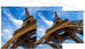 Eiffeltoren-constructie voor blauwe Parijse lucht - Foto op Textielposter - 45 x 30 cm
