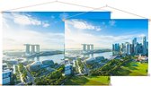 De architectuur van de city skyline van Singapore  - Foto op Textielposter - 45 x 30 cm