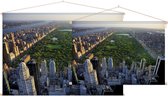 Central Park in New York omgeven door wolkenkrabbers - Foto op Textielposter - 120 x 80 cm