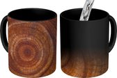 Magische Mok - Foto op Warmte Mok - Cirkel - Hout - Ringen - 350 ML
