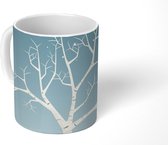 Mok - een berkenboom in winterse condities - 350 ML - Beker