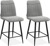 Barstoel Pumba - Lichtgrijs (set van 2 stoelen)