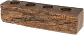 Kandelaars - vintage houtstuk met kandelaars 15 - 20x5x5cm - 1520x5x5