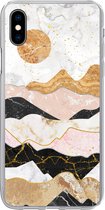 Coque iPhone Xs Max - Marbre - Goud - Pastel - Siliconen