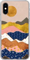 Coque iPhone X - Or - Pastel - Motifs - Siliconen
