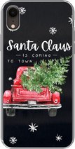 Geschikt voor iPhone XR hoesje - Spreuken - Kerstman - Quotes - Santa Claus is coming to town - Auto - Siliconen Telefoonhoesje