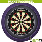 Winmau Blade 6 + Lena Dartbordverlichting Basic (Paars)