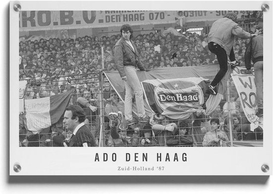 Walljar - ADO Den Haag supporters '87 - Muurdecoratie - Acrylglas schilderij - 120 x 180 cm