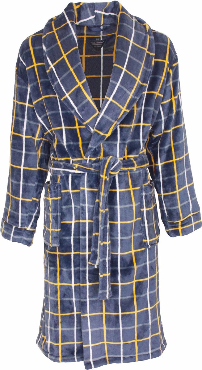 Paul Hopkins Heren Badjas - Fleece - Kobalt Blauw - Maat S