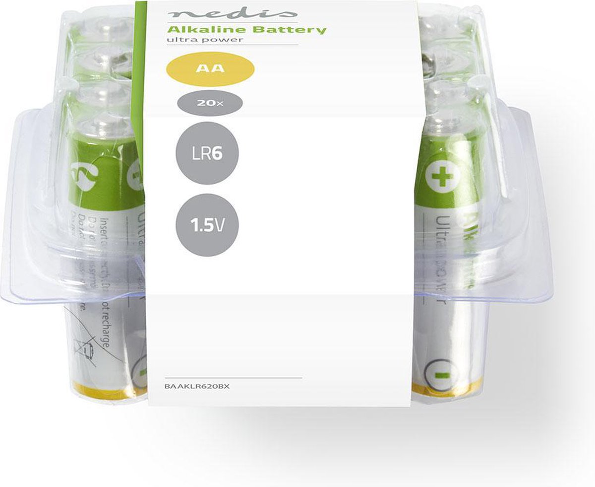 Nedis Alkaline-Batterij AA - 1.5 V DC - 20-Pak