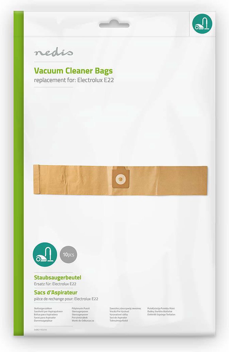 Nedis Stofzuigerzak | 10 Stuks | Papier | Meest verkocht voor: Electrolux | Bruin