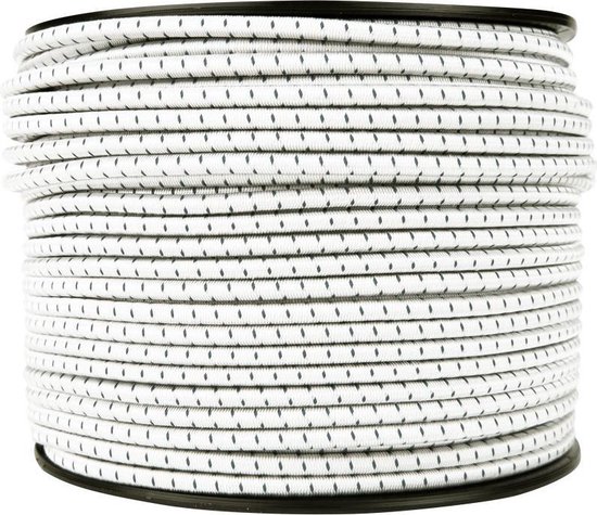Afdekzeilwinkel - Elastisch koord 6mm zwart-wit gestreept op rol - 10 meter — afbeelding 4