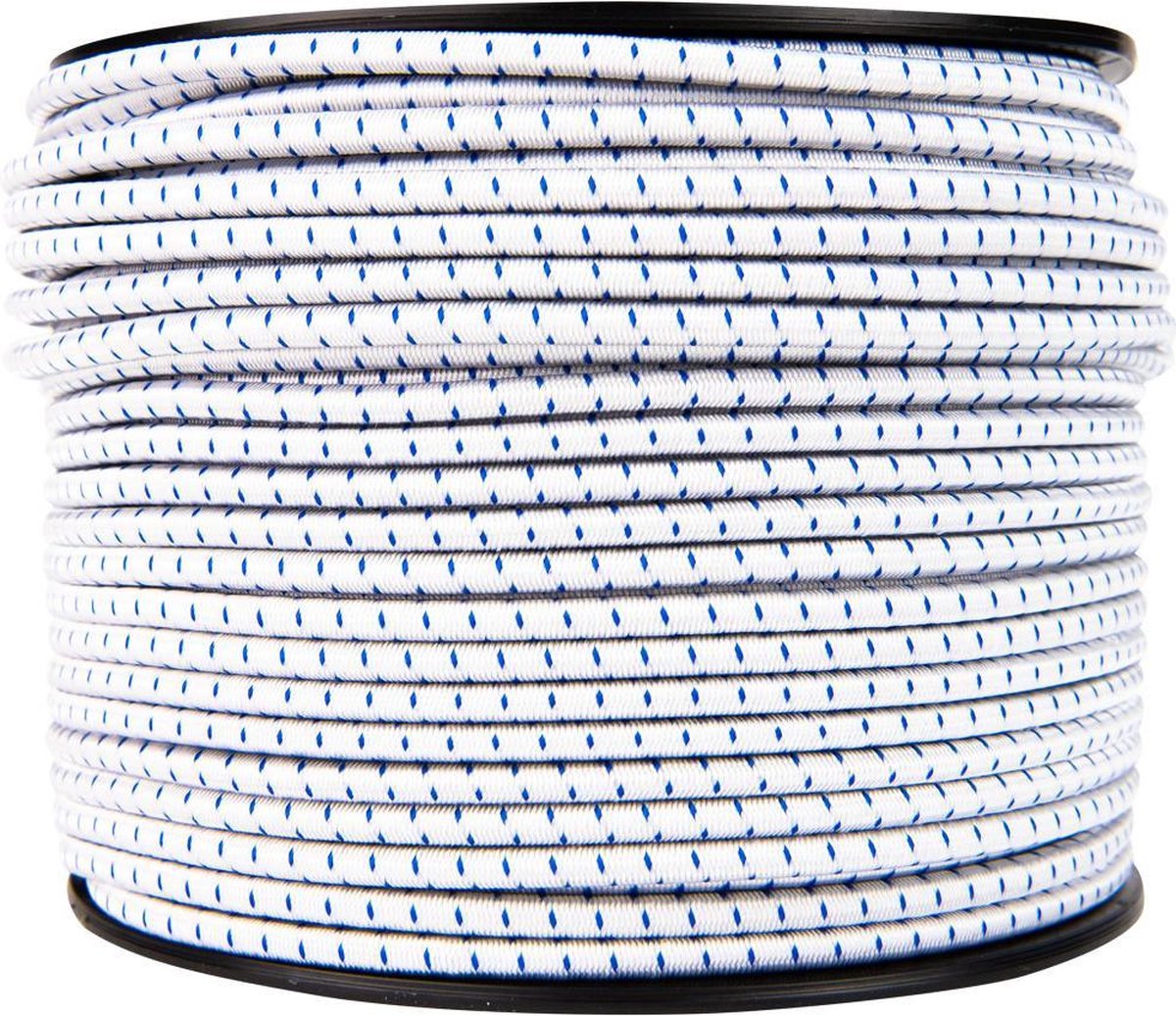 Afdekzeilwinkel - Elastisch koord 6mm blauw-wit gestreept op rol - 100 meter