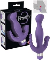 Paarse Vibrator met Clitoris en Anus Stimulator