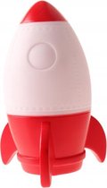 nachtlamp raket junior 14 cm rood/wit