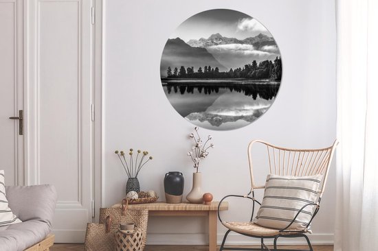 WallCircle - Wall Circle - Wall Circle Indoor - Nouvelle-Zélande - Reflet - Berg - 150x150 cm - Décoration murale - Peintures Ronds