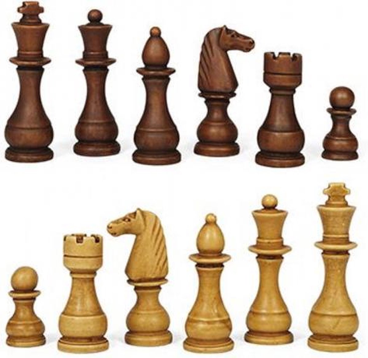 schaakstukken Klassiek 12 cm hout bruin
