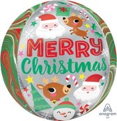 folieballon Adorable Christmas Buddies 38 x 40 cm groen