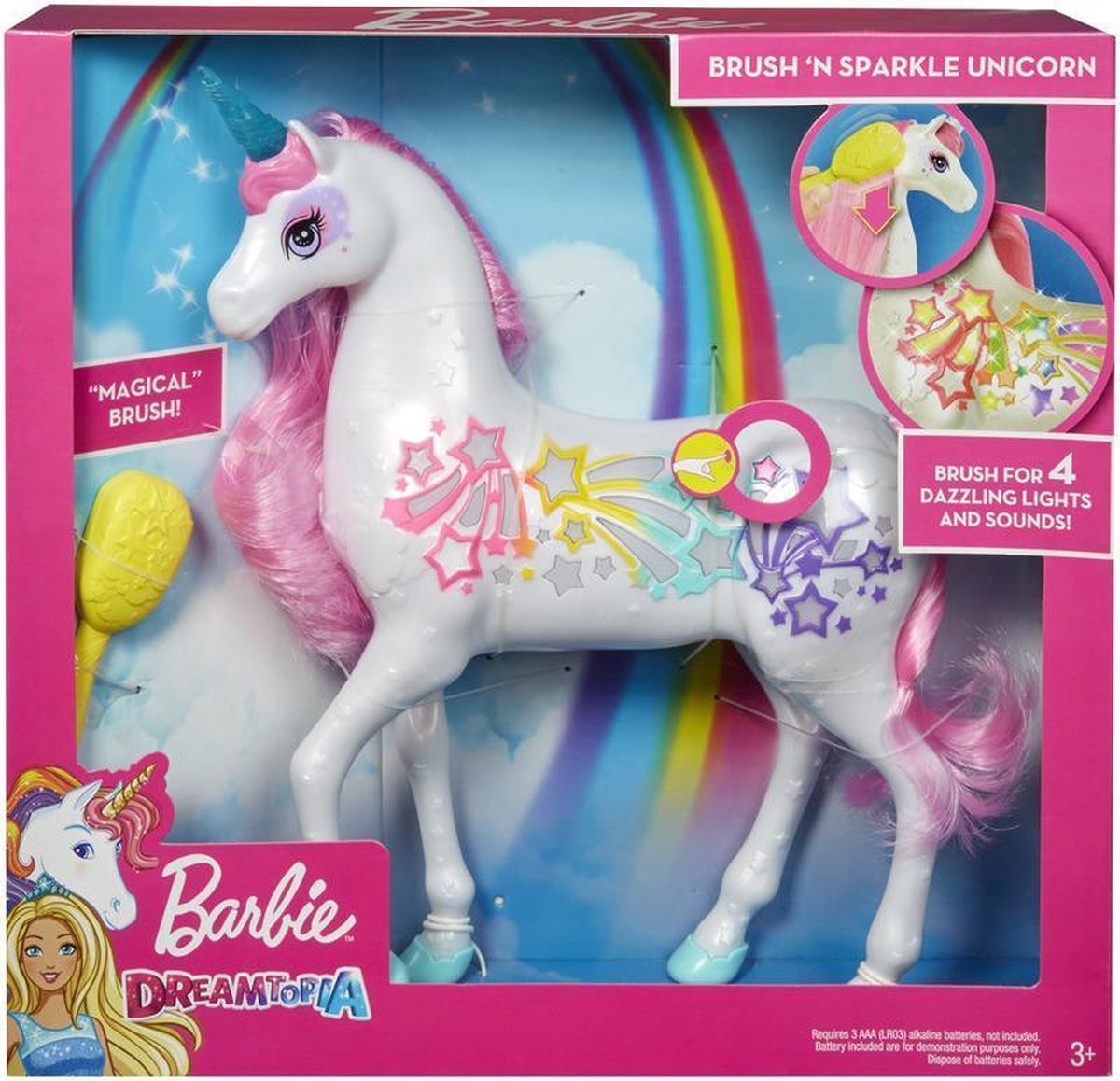 Barbie Dreamtopia Eenhoorn paard met Verlichte Sterren en Hoorn -  Barbiepaard | bol.com