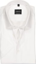 VENTI modern fit overhemd - korte mouw - wit - Strijkvrij - Boordmaat: 43