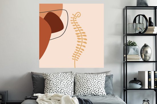 Stickers muraux - Film autocollant - Été - Plante - Abstrait - 120x120 cm - Film adhésif - Stickers muraux Chambre d'enfant - Papier peint autocollant XXL