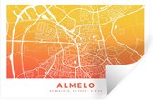 Muurstickers - Sticker Folie - Stadskaart - Almelo - Oranje - Geel - 60x40 cm - Plakfolie - Muurstickers Kinderkamer - Zelfklevend Behang - Plattegrond - Zelfklevend behangpapier - Stickerfolie