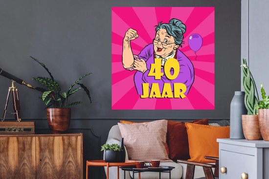 Stickers muraux - Film autocollant - Femme - Anniversaire - 40 ans - 100x100 cm - Film adhésif - Stickers muraux Chambre d'enfant - Papier peint autocollant XXL - Papier peint autocollant - Film autocollant