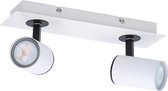 opbouwspots - 2 stuks - metaal - 360° draaibaar - wit/ zwart - Plafondlamp