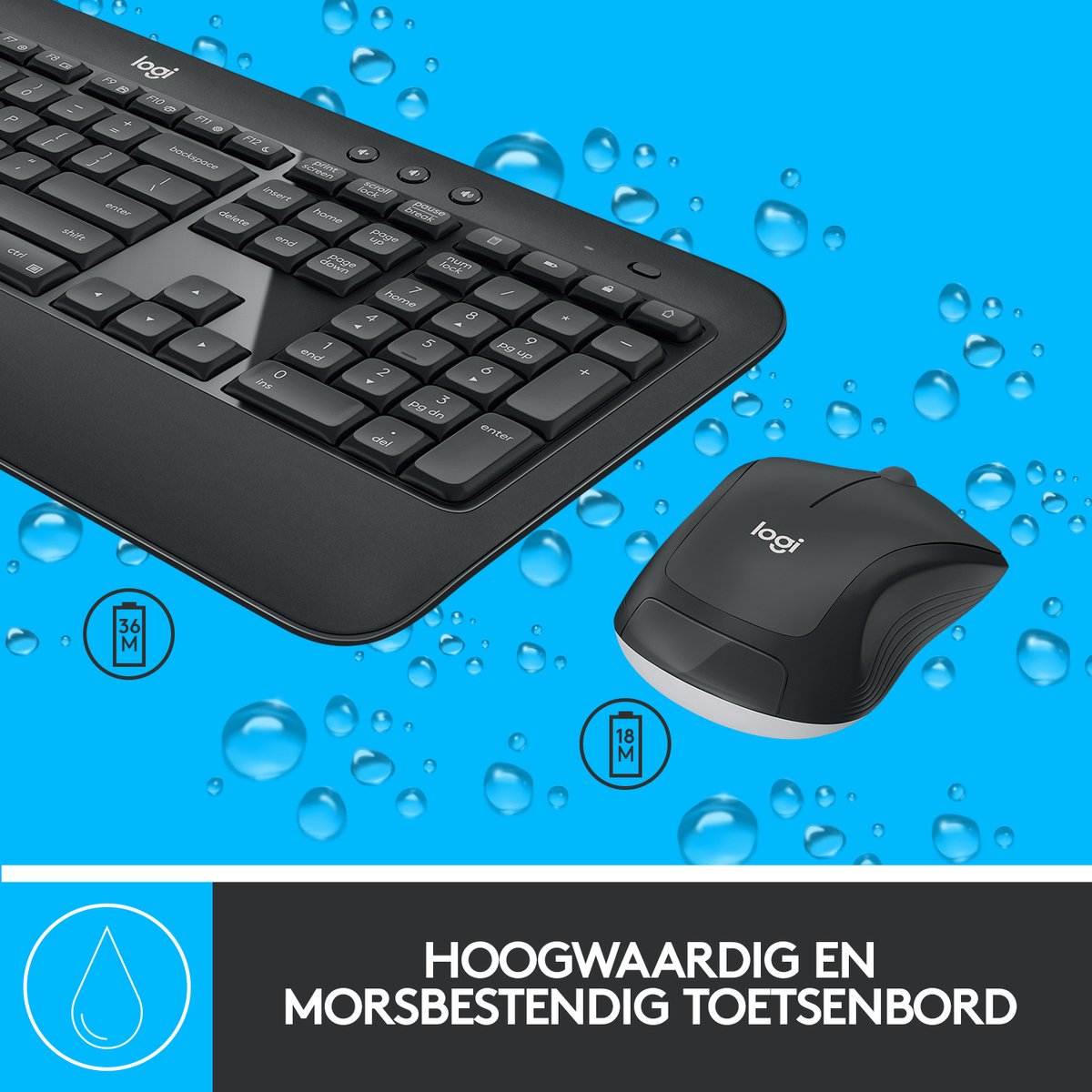 Logitech MK540 Advanced - Draadloze Toetsenbord en Muis - QWERTY - Zwart |  bol.com
