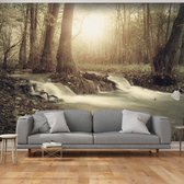 Zelfklevend fotobehang -  Waterval in een Bos  , Premium Print