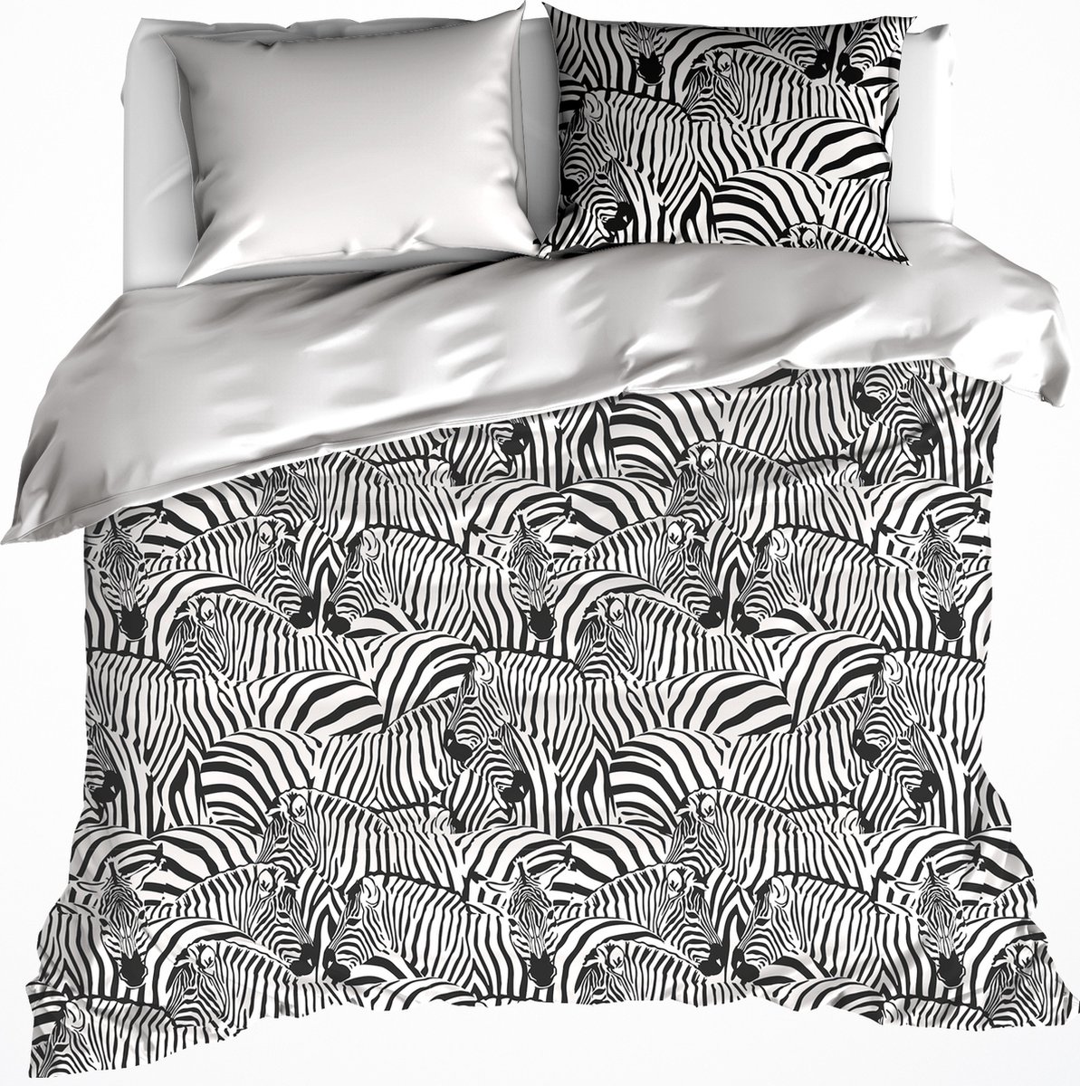 De Witte Lietaer Dekbedovertrek Zebra Cream - Hotelmaat - 260 x 240 cm - Katoen Flanel Creme