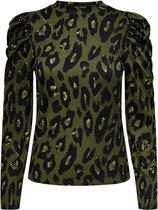 Jacqueline de Yong T-shirt Jdytonsy L/s Puff Sleeve Top Jrs 15217180 Dark Olive Dames Maat - S