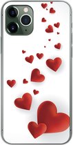 Geschikt voor iPhone 11 Pro hoesje - Een illustratie van een pad van hartjes - Siliconen Telefoonhoesje