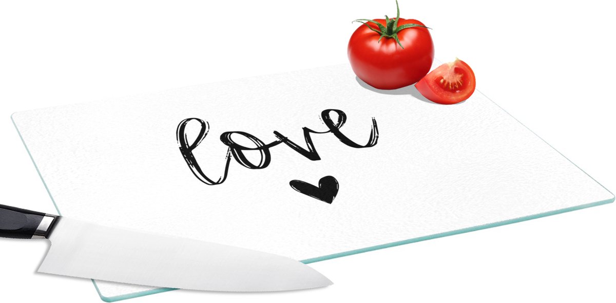 Glazen Snijplank - 39x28 - Quotes - Love - Spreuken - Snijplanken Glas