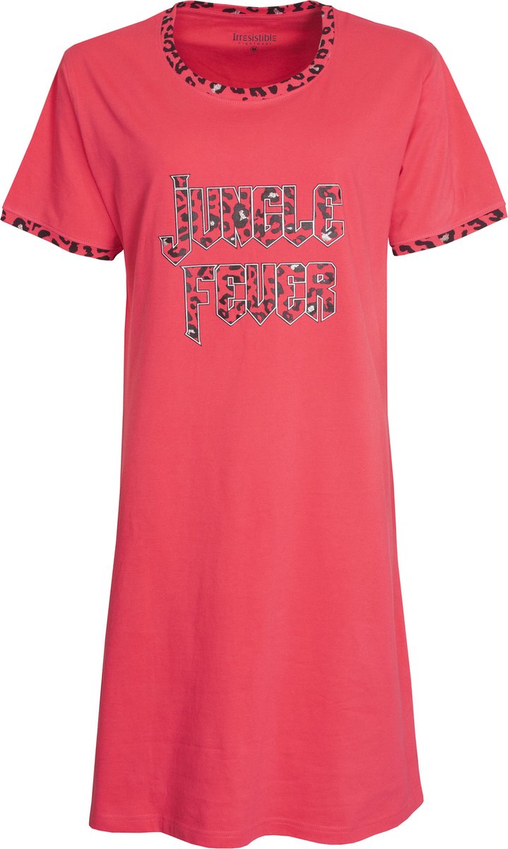 Irresistible Dames Nachthemd - 100% Gekamde Katoen - Rood - Maat XXL