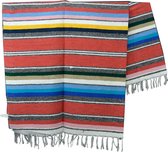 Mexicaanse deken - serape - katoen -215 x 145cm - ABMZZ0salmon