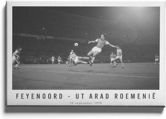 Walljar - Feyenoord - UT Arad Roemenië '70 - Muurdecoratie - Canvas schilderij